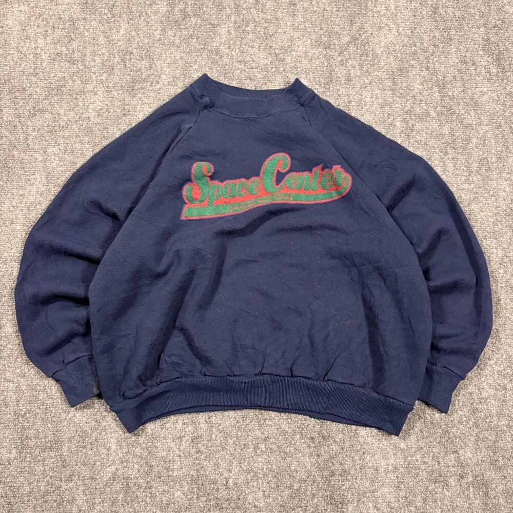vintage 90s houston space center made in usa pullover crewneck